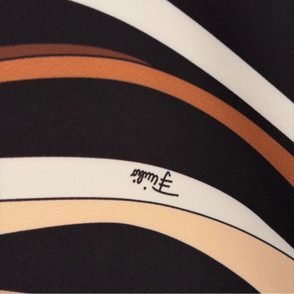 Emilio Pucci Brown, Black & Cream Swirl Halter Crop Top - Picture 7 of 8